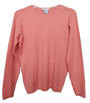 Talbots Orange Wool/Silk/Cashmere Cable-Knit Long Sleeve Sweater Sz MED Vintage - Image 1 of 4