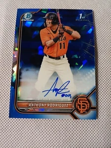 2022 ANTHONY RODRIGUEZ BOWMAN CHROME AUTOGRAPHED AUTO ROOKIE CARD RC #BSPA-ARZ - Picture 1 of 2