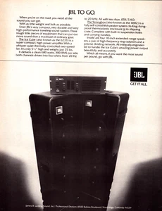 JBL Traveling Sound System Speakers Music "The Ice Cube" Vintage Print Ad 1978 - Picture 1 of 4