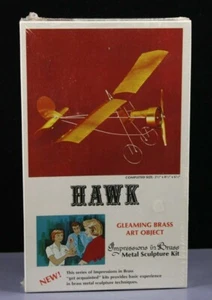 1975 Airplane Metal Sculpture Kit HAWK Impressions in Brass Needs SOLDERING IRON - Foto 1 di 5