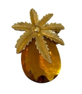 Vintage Sarah Coventry Brooch Pin Pendant Autumn Haze Pineapple Faceted Glass - Picture 1 of 4