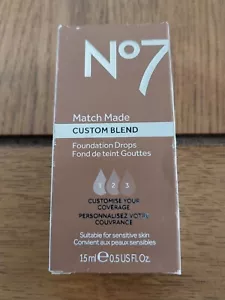 Boots No7 Match Made Custom Blend Foundation Drops Chestnut 15ml BNIB Free P&P - Picture 1 of 4