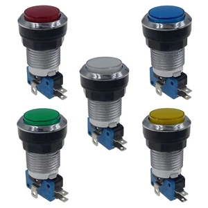 Pulsante e microinterruttore arcade illuminato rotondo cromato LED T10 5V / 12V - Foto 1 di 16