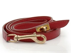 HERMES DOG LEASH RED COLOR USED GENUINE RARE LEATHER FREE SHIPPING FROM JAPAN - Picture 1 of 8