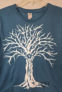 Not Of This World Mens Blue T Shirt M Why Jesus Tree He First Loved Christ - Picture 1 of 9