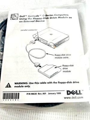 NEW DELL Latitude Laptop External Floppy Disk Drive Cable Parallel 96630 045647 - Image 1 of 3