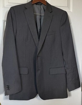 Chaqueta Banana Republic Talla 40R Ajuste A Medida 100% Lana Para Hombre Gris Oscuro Foto 1 de 4