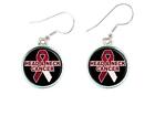 Head and Neck Cancer Awareness Ribbon Silver Hook Earrings Jewelry Fundraiser