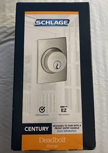 NUEVO cerrojo cilíndrico de una sola puerta de níquel satinado Schlage B60N G CEN 619 - Imagen 1 de 5