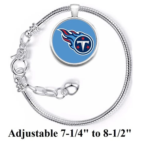 Tennessee Titans Silver Women's Link Bracelet w Gift Pkg D10 Cover