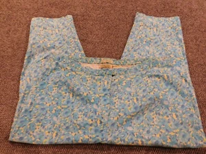 St Johns Bay Womens pants 22W Plus Blue floral straight - Picture 1 of 11