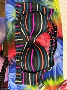 Terra Sky 4X Striped Swim Top molded cups adjustable closure underwire - Picture 1 of 5