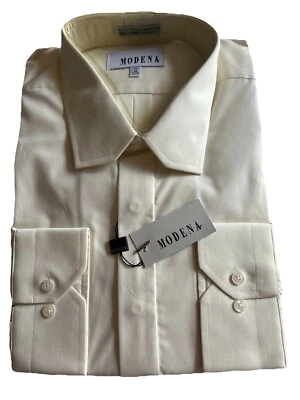 Modena Dress Shirt For Men Size: 18 Tall 36/37. Color: Cream. - Image 1 of 4