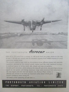 9/1946 PUB PORTSMOUTH AVIATION AEROCAR MAJOR AIRCRAFT AVION ORIGINAL AD - Picture 1 of 1