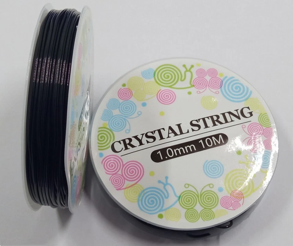 10mt/rotolo di filo in silicone elastico 1mm colore nero x bracciale bijoux - Immagine 1 di 1