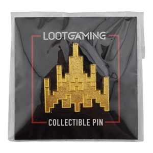 Galaga Pin (Gold Variant) Loot Crate Galaga Ship - Loot Gaming Exclusive NEW - Picture 1 of 5