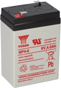 Batterie plomb Yuasa NP4-6 Pb 6V 4Ah 4,8 mm Faston FG10451 LC-R064R5P NP4-6 Powerfit - Photo 1/8