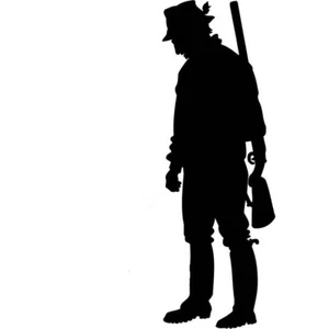 Cacciatore/Forestale in acciaio 3mm lavorato a mano da piccola manifattura logo decorativo - Foto 1 di 1