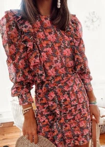 ZARA FLORAL FRILLED DRAPED DRESS BLOGGERS 2122/618 SIZE M MEDIUM - Imagen 1 de 12