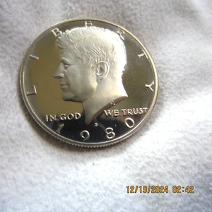 1980 S CLAD PROOF KENNEDY HALF DOLLAR BU. - Picture 1 of 3