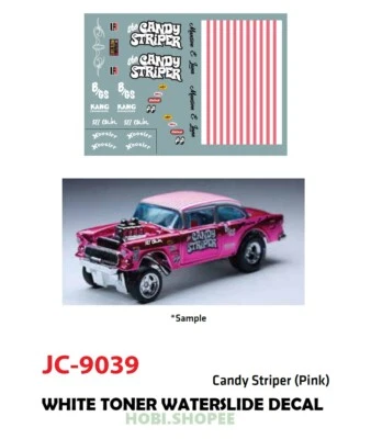 JC-9039 White Toner Waterslide Decals Candy Striper Custom 1:64 Hot wheels - Image 1 of 4