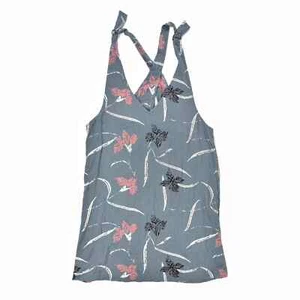 RVCA Adjustable Cross Back Beach Dress Blue/Gray Floral Print Size S - Picture 1 of 6