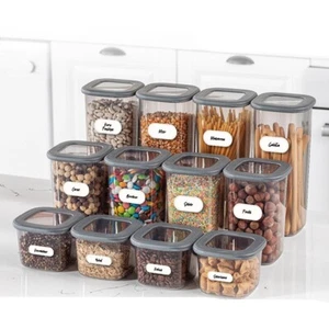 12 x Cereal Containers-Airtight Food Storage Container-Stackable-BPA FREE+Lids - Picture 1 of 6