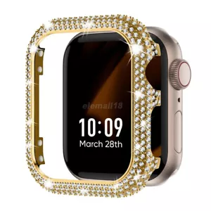 Luxus Metall Cover Diamond Frame Case für Apple Watch Series 9 8 7 6 5 41/45mm - Bild 1 von 26