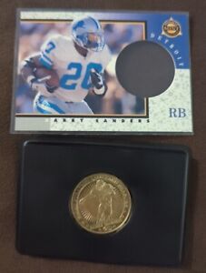 1997 Pinnacle Mint #8 Barry Sanders Gold Coin Card Detroit Lions NM!