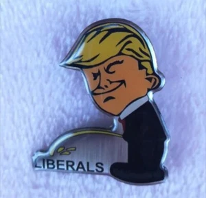 Funny Comedic Trump Piss On Liberals Pin - Picture 1 of 3