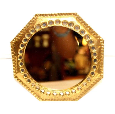 Espejo Marroquí Montaje Pared Decoración Hermoso Latón Auténtico Hecho a Mano Bonito Regalo 5" Foto 1 de 3