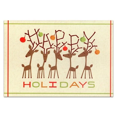 Set of 7 HAPPY HOLIDAYS CHRISTMAS Greeting Cards + Envelopes by Carlton Cards - Image 1 of 4