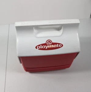 VTG Igloo 4 Qt Playmate Mini Hard-sided Lunch Box Cooler Red & White flip-top OG - Picture 1 of 10