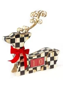 MacKenzie-Childs Courtly Check Deer Countdown Christmas Calendar NEW WITH DEFECT - Picture 1 of 13