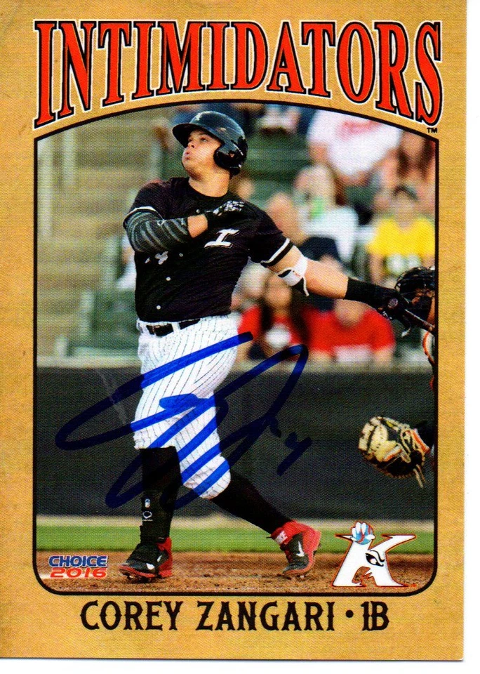 Corey Zangari 2016 Kannapolis Intimidators Signed Card - Image 1 of 1