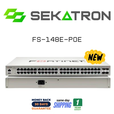 ♻️NEW Fortinet FS-148E-POE 48-Port Gigabit PoE+ Managed Switch –⚡Fast Ship - Image 1 of 2