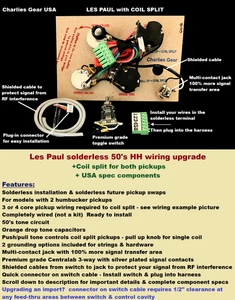 Chibson L P Solderless 50's Wiring Upgrade +Coil split +USA Spec Components - Picture 1 of 14