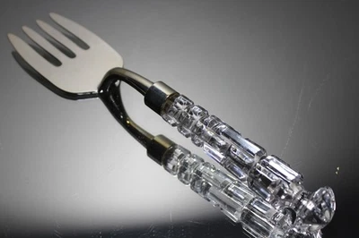 One (1) Shannon Fine Crystal Transition Meat Fork Silver Plate Godinger with box - Image 1 of 4