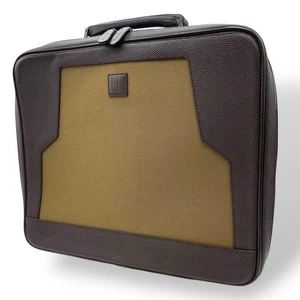Dunhill Bolso de Negocios de Cuero Marrón Maletín Estuche Cremallera Alrededo... - Imagen 1 de 24