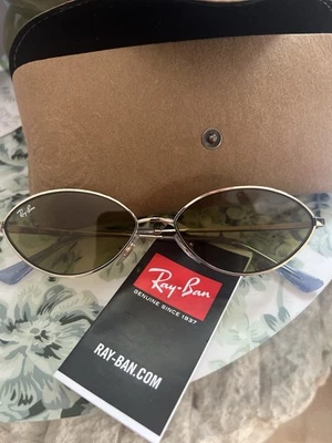 Óculos de sol Ray Ban Kai bio ouro verde oval - Imagem 1 de 2
