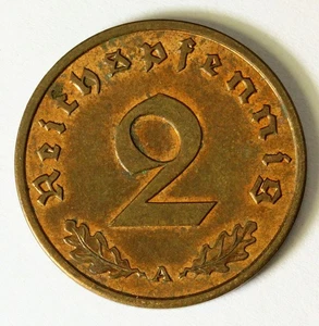 GERMANY (Third Reich) 2 Reichspfennig 1939 A - Bronze - aUNC - 3956 - Picture 1 of 2