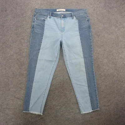 Gap 1969 Jeans Womens 34R Blue Two Tone Straight Leg Frayed Hem Stretch Denim - Image 1 of 4