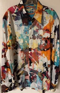 Robert Graham Signature Classic Fit Shirt Art Paint Splash Button Front XL - Picture 1 of 24