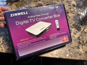 🔥🔥ZINWELL ZAT-950A Digital to Analog TV Converter Box w/Remote ATSC Adapter🔥 - Picture 1 of 6