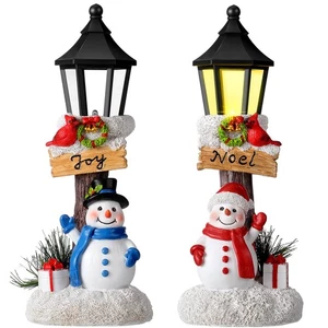 2 Pack Lighted Christmas Table Decorations Christmas Snowman Figurines Decora... - Picture 1 of 6