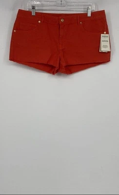 Pantalones Cortos Michael Kors Mujer Coral Rosa Algodón Denim Lavado Oscuro Caliente Talla 12 Foto 1 de 4