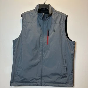 IZOD Reversible Vest Mens Size Large Gray/Black Full Zip Waterproof Fleece Lined - Picture 1 of 12