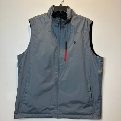 IZOD Reversible Vest Mens Size Large Gray/Black Full Zip Waterproof Fleece Lined - Image 1 of 4