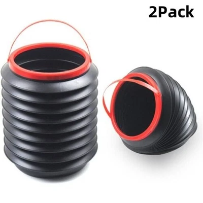 PACK de 2 botes de basura plegables multifuncionales para autocaravana camping cubo de agua al aire libre Foto 1 de 4