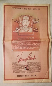 Johnny Bench Cincinnati Enquirer 28 pg. section Hall of Fame Induction REDS 1989 - Picture 1 of 4